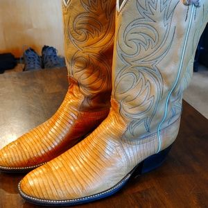Vintage USA Dan Post Genuine Lizard boots